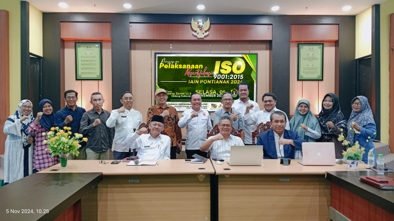 PASTIKAN KESIAPAN MAKSIMAL AUDIT RESERTIFIKASI ISO TAHUN 2024, LPM IAIN PONTIANAK ADAKAN RAPAT KOORDINASI